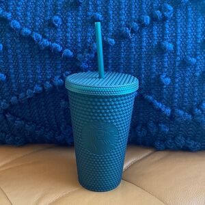 STARBUCKS Matte Emerald Green Studded Grande 16oz Tumbler with Straw NWT